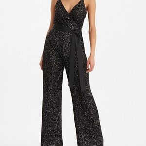 Express Black Sequin Wide Leg Jumper